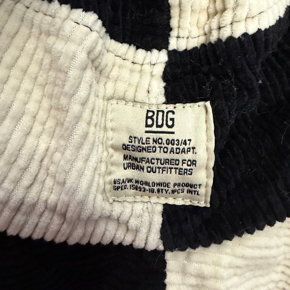 4/$30 Black and White Corduroy Bucket Hat - Picture 2 of 4